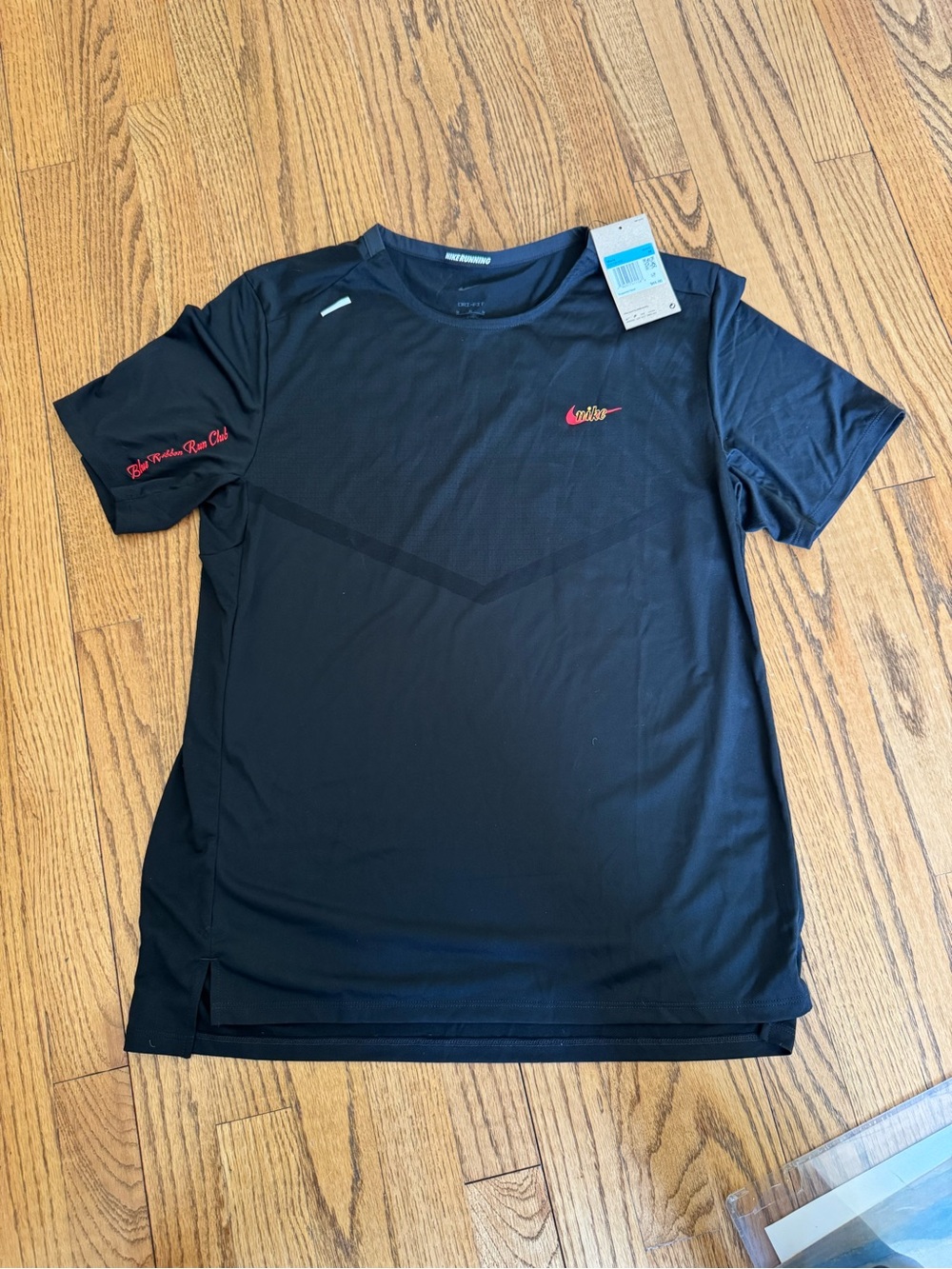 Nike Black DRI-FIT Running Tee with B.R. Run Club Logo